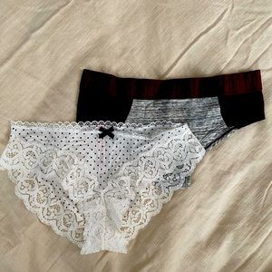 Victoria’s Secret/PINK Hiphugger Underwear. Both new, 1 NWT/1 without tag.